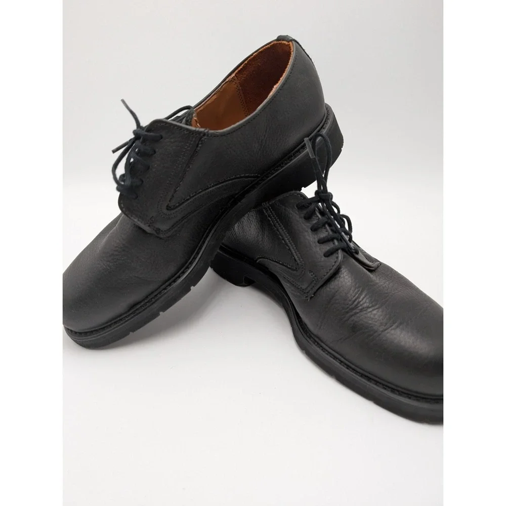 Vintage Dexter Comfort Black Leather Oxford Plain Toe‎ Men Shoes 8 Made In USA